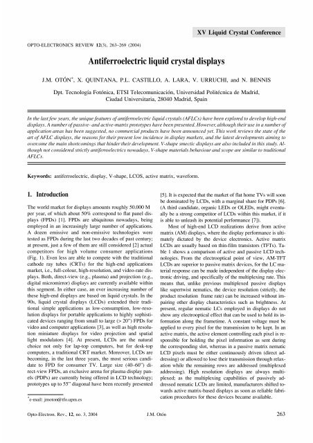 Antiferroelectric liquid crystal displays - ResearchGate