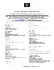 Private Conservation Work Directory - Harry Ransom Center