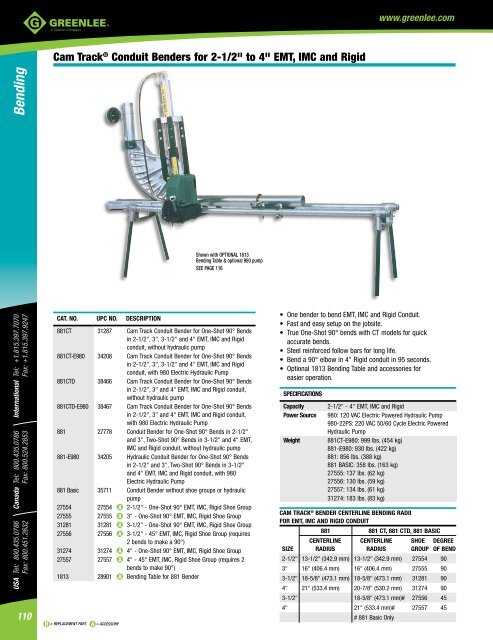 Greenlee Bending