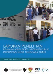Penilaian Awal Akses Informasi Publik di Nusa Tenggara ... - Article 19