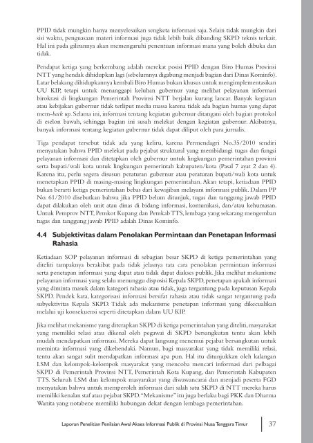Penilaian Awal Akses Informasi Publik di Nusa Tenggara ... - Article 19