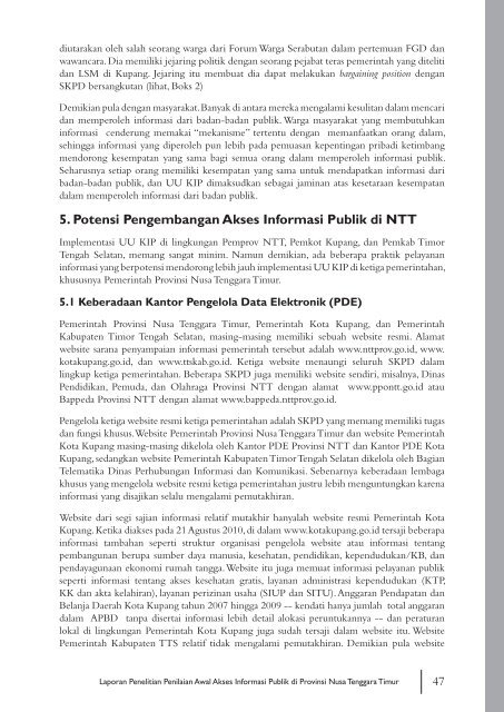 Penilaian Awal Akses Informasi Publik di Nusa Tenggara ... - Article 19