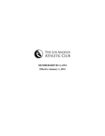 Membership Bylaws (204K) - Los Angeles Athletic Club