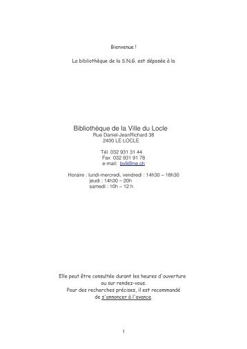 Inventaire (format PDF) - Société neuchâteloise de généalogie