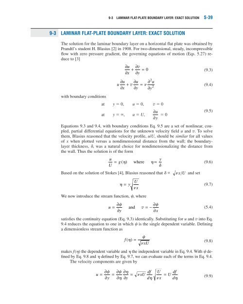 9-3 laminar flat-plate boundary layer: exact solution - Université d ...