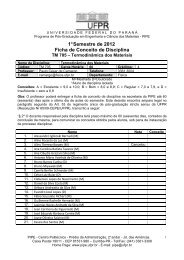 1° Semestre de 2012 Ficha de Conceito de Disciplina - PIPE