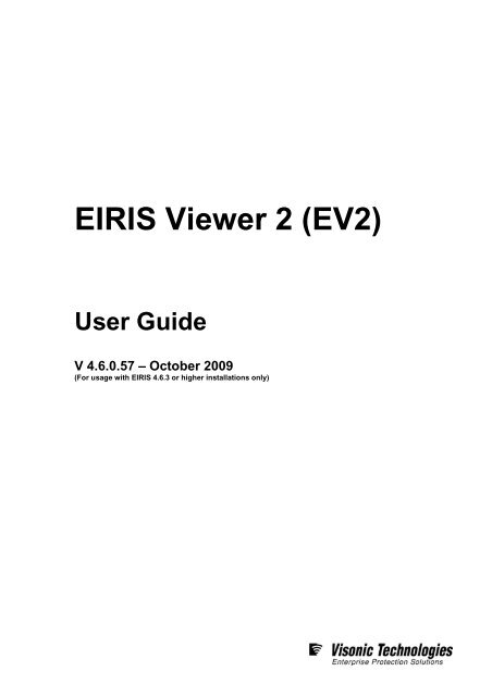 EIRIS Viewer 2 (EV2) - Visonic Technologies