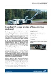 Grundfos CR pumps for state-of-the-art mining equipment