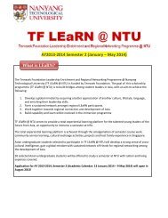 TF LEaRN @ NTU Info Sheet (AY2013-2014) - International Relations