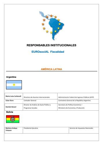 RESPONSABLES INSTITUCIONALES EUROsociAL Fiscalidad