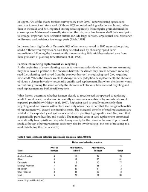 A Review of the Evidence - Search CIMMYT repository