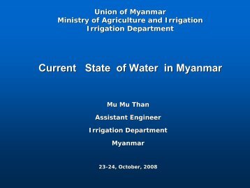 Union of Myanmar Current State of Water in Myanmar - WEPA