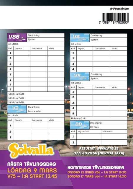 ONSDAG 6 MARS - Solvalla