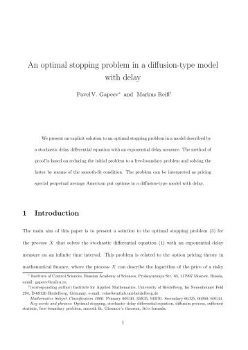 An optimal stopping problem in a diffusion-type model with delay