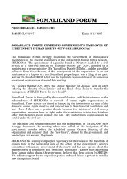 Press Release 03/11/2007 - Somaliland Law