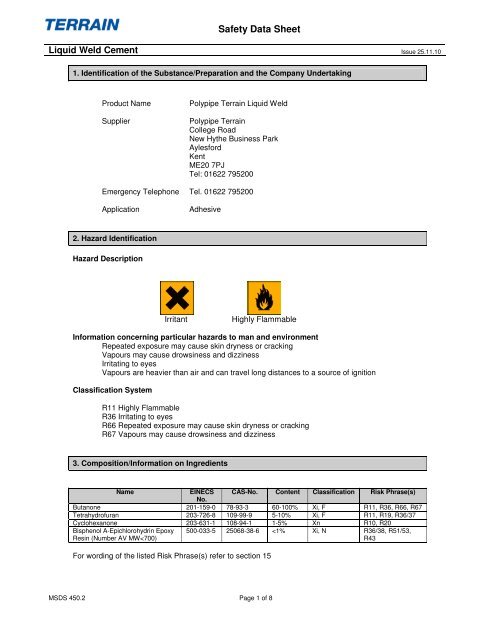 COSHH Liquid Weld - Polypipe