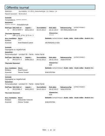 Offentleg journal 03 04 2013.pdf - Helse FÃ¸rde