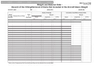 Weight and Balance Data - Record of the Fitting/Removal of Items ...