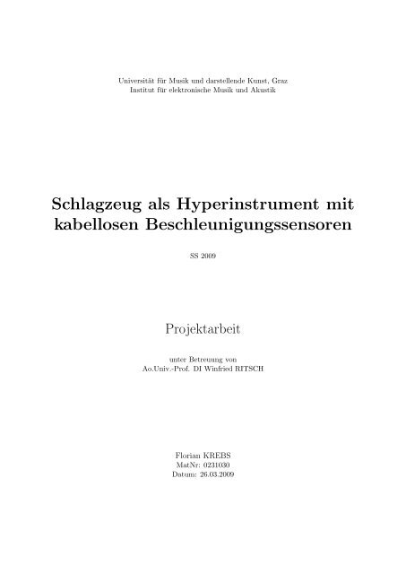 Projektarbeit - Institut fÃ¼r Elektronische Musik und Akustik - IEM ...