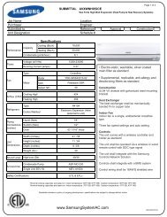 AVXWNH052CE Submittal pdf - Samsung System AC