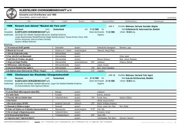Konzerte mit Chorliteratur - KLEEFELDER CHORGEMEINSCHAFT ...