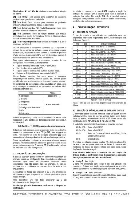 Manual de instruÃ§Ãµes controlador N2000 Digitrol