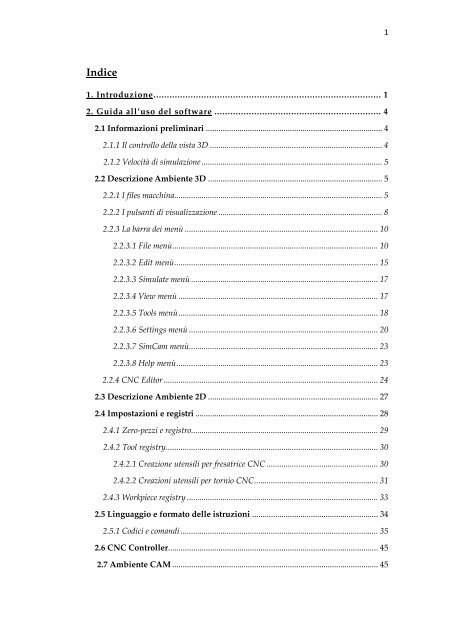 Manuale d'uso CNC Simulator