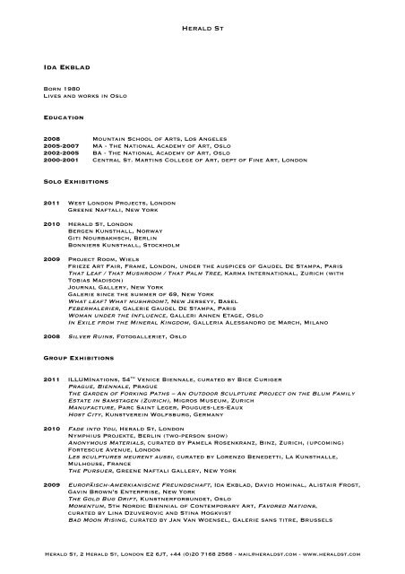 Ida Ekblad Cv Hs Herald St Ida Ekblad Cv Hs Herald St