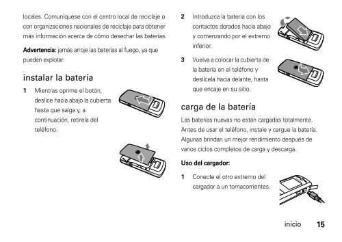 English/LA Spanish MOTO VE240 User's Guide - Centennial de ...