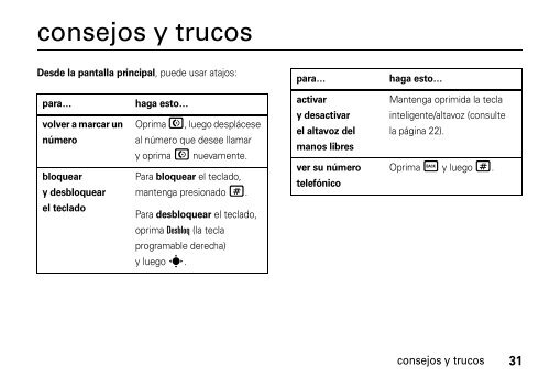 English/LA Spanish MOTO VE240 User's Guide - Centennial de ...