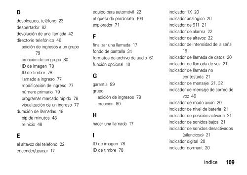 English/LA Spanish MOTO VE240 User's Guide - Centennial de ...