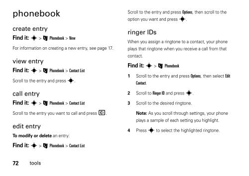 English/LA Spanish MOTO VE240 User's Guide - Centennial de ...