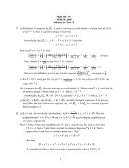 Math 400 - 01 SPRING 2000 Solution for Test #3 1. (a) Definition: A ...