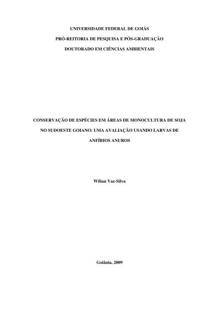 Wilian Vaz-Silva, ConservaÃ§Ã£o de EspÃ©cies em Ã¡reas de ...