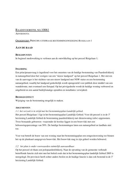 10061 RV Ruigelaan 1.pdf - gemeenteraad van Wassenaar