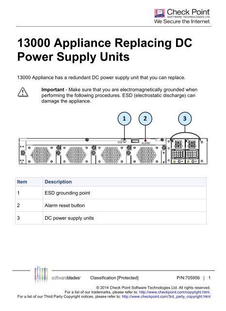 13500 Appliance Replacing DC Power Supply Units - Check Point