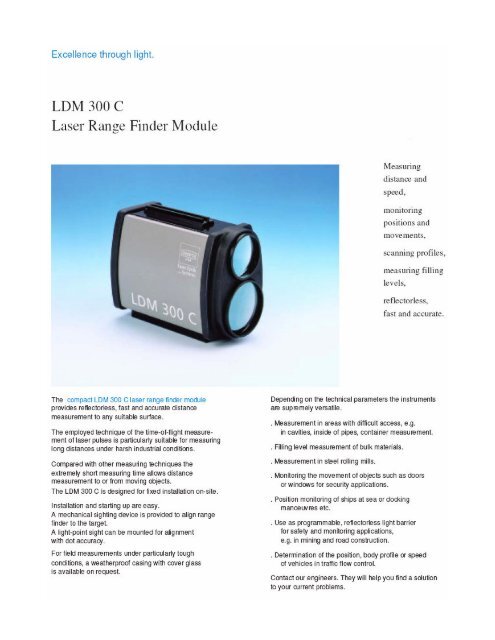 LDM 300 C Laser Range Finder M edule