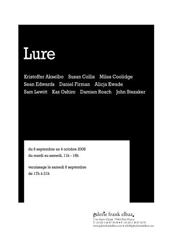 Lure - Galerie Frank Elbaz