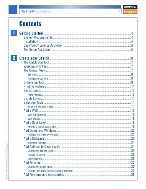 Flier: DeckTools User Guide (F-DTUSERGD12) - Simpson Strong-Tie