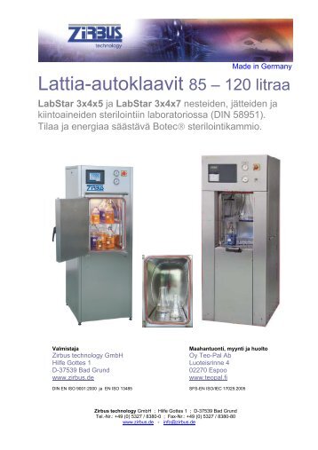 Lattia-autoklaavit 85 â 120 litraa - Teo-Pal Oy