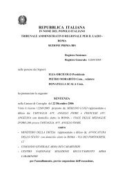 sentenza la Sezione I Bis del T.A.R. del Lazio - Osservatorio militare