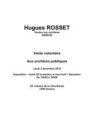 Conditions de vente - Galerie Rosset