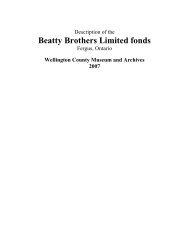 Beatty Brothers Limited fonds - County of Wellington