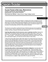 clean trade in natural resources - Institute for Environmental Security