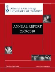 ANNUAL REPORT 2009-2010 - ObGyn - University of Toronto ...