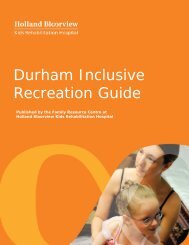 Durham Inclusive Recreation Guide - Holland Bloorview Kids ...