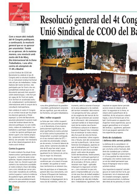 169. Ona sindical | maig - CCOO de Catalunya