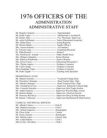 1976 OFFICERS OF THE - Whiffyskunk.com