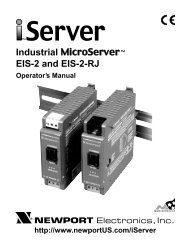 EIS-2 & EIS-2-RJ - iServer Industrial MicroServer Manual - NEWPORT