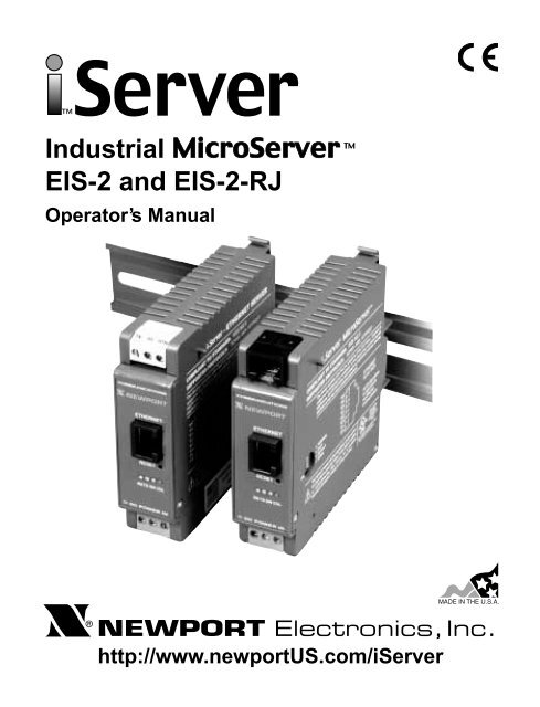 EIS-2 & EIS-2-RJ - iServer Industrial MicroServer Manual - NEWPORT